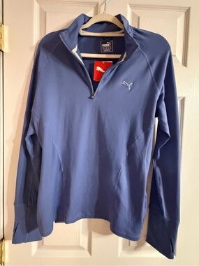 PUMA Golf Womens Purple 1/4 Zip Mock Neck Long Sleeve Pullover Top Size XL NEW